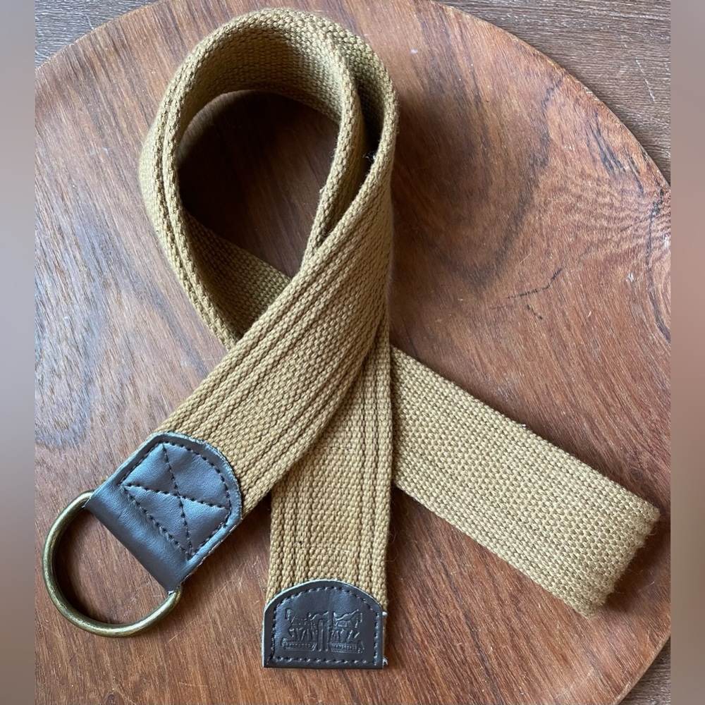 Levi's Tan Woven Belt with Dark Brown Leather Accents